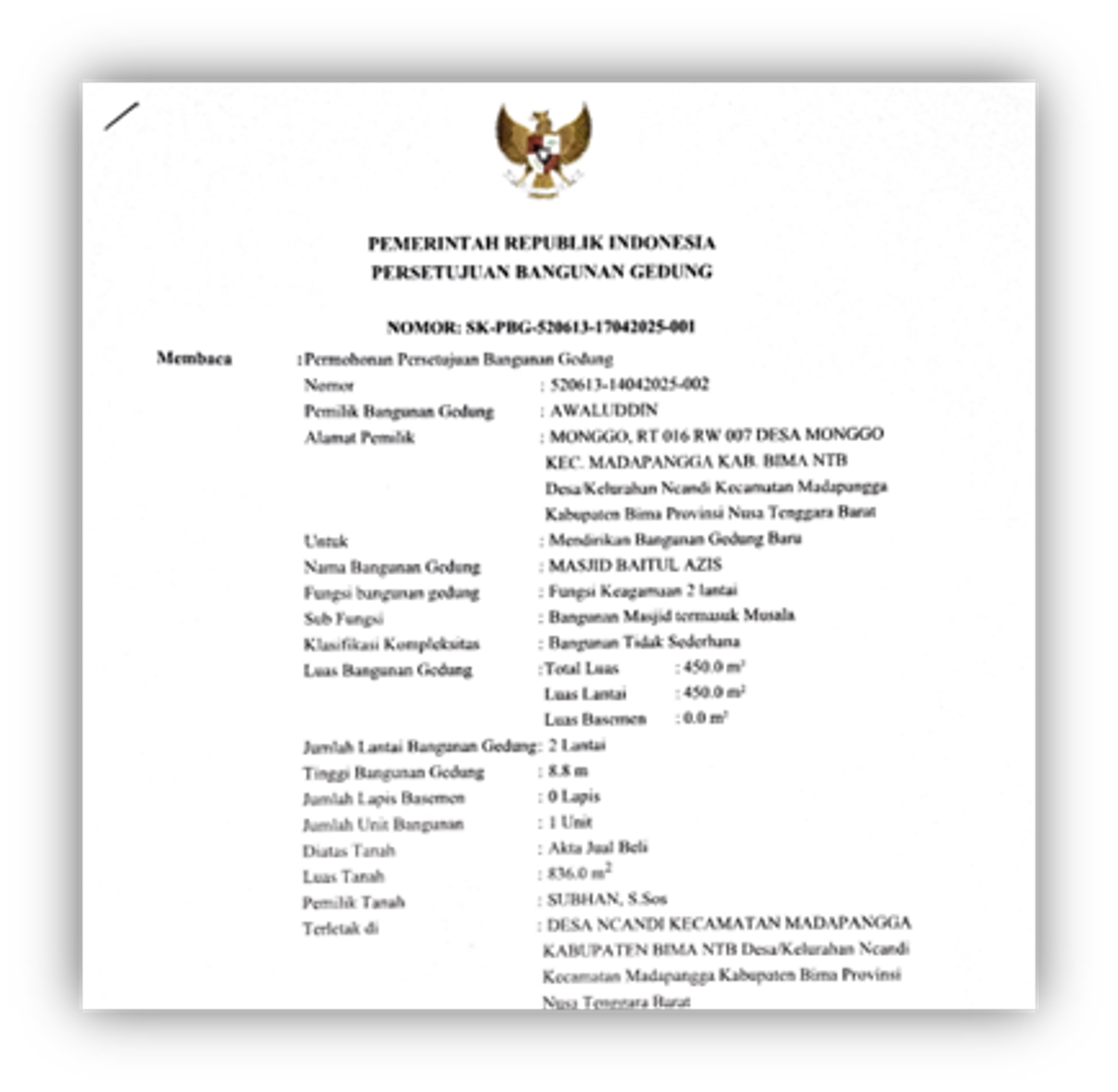 Persetujuan Bangunan
